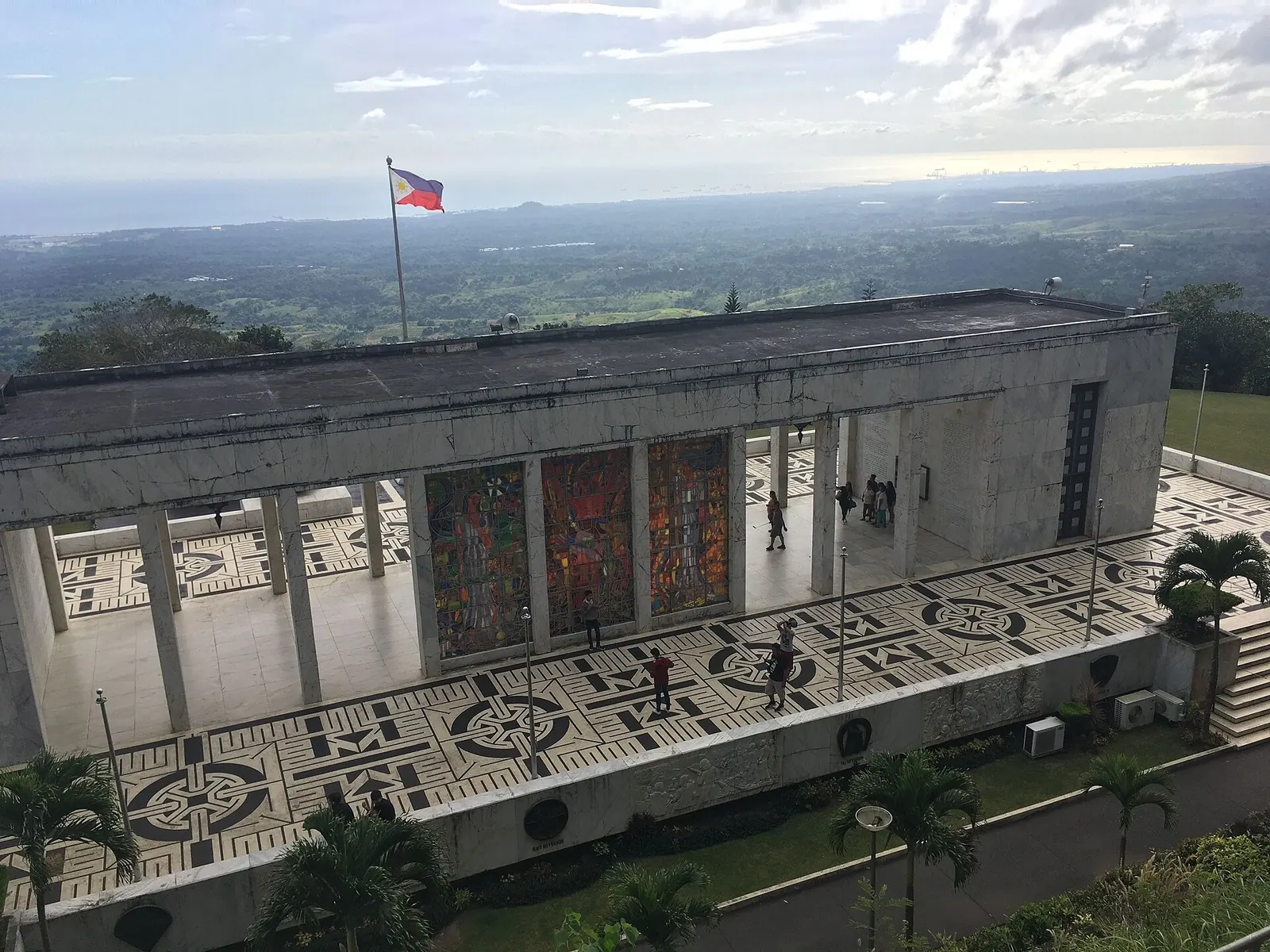 The colonnade at the Mount Samat National Shrine in Bataan